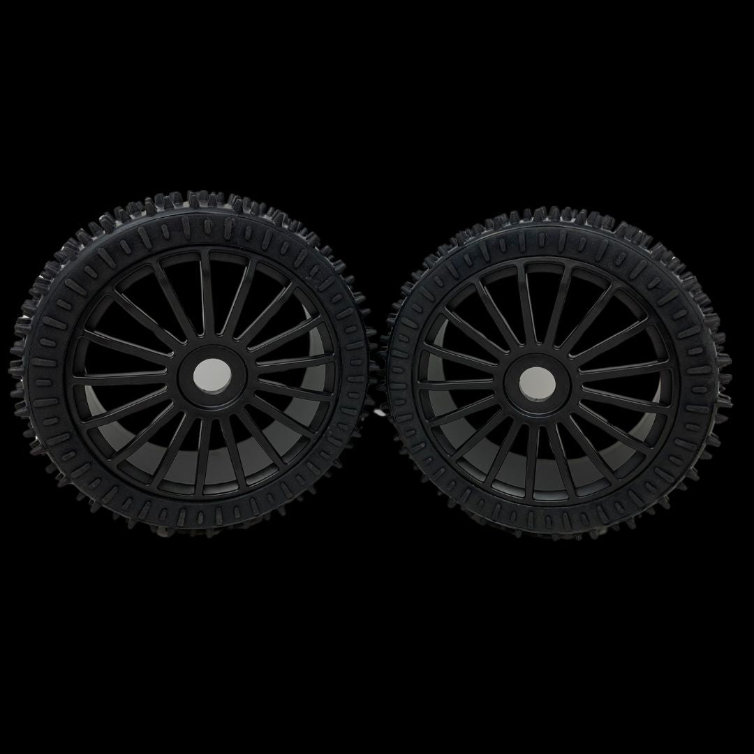(HD glued) MCD 180mm Astro Max Hard Compound Tyres on Spoke Wheels (One pair)