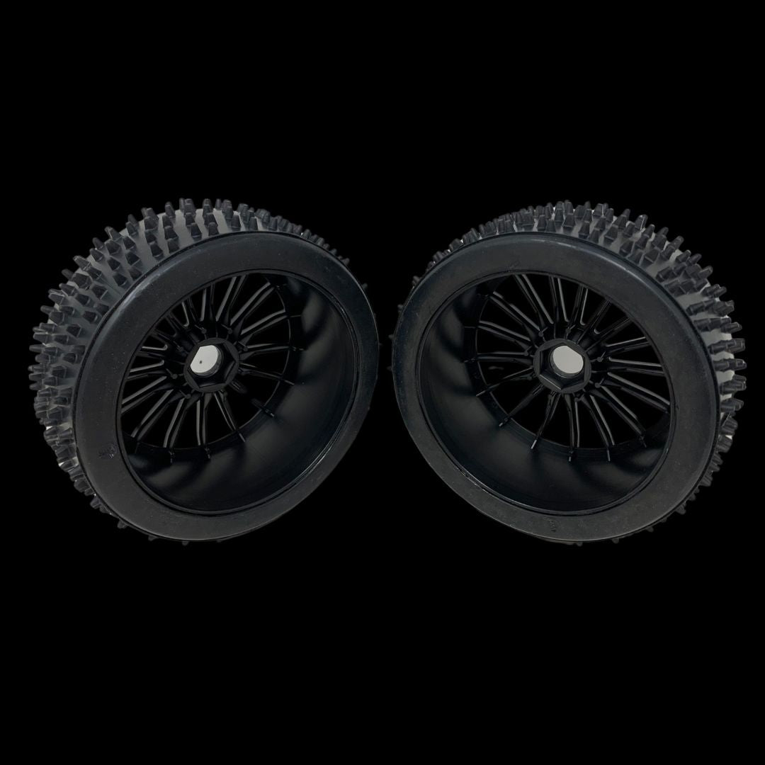 (HD glued) MCD 180mm Astro Max Hard Compound Tyres on Spoke Wheels (One pair)