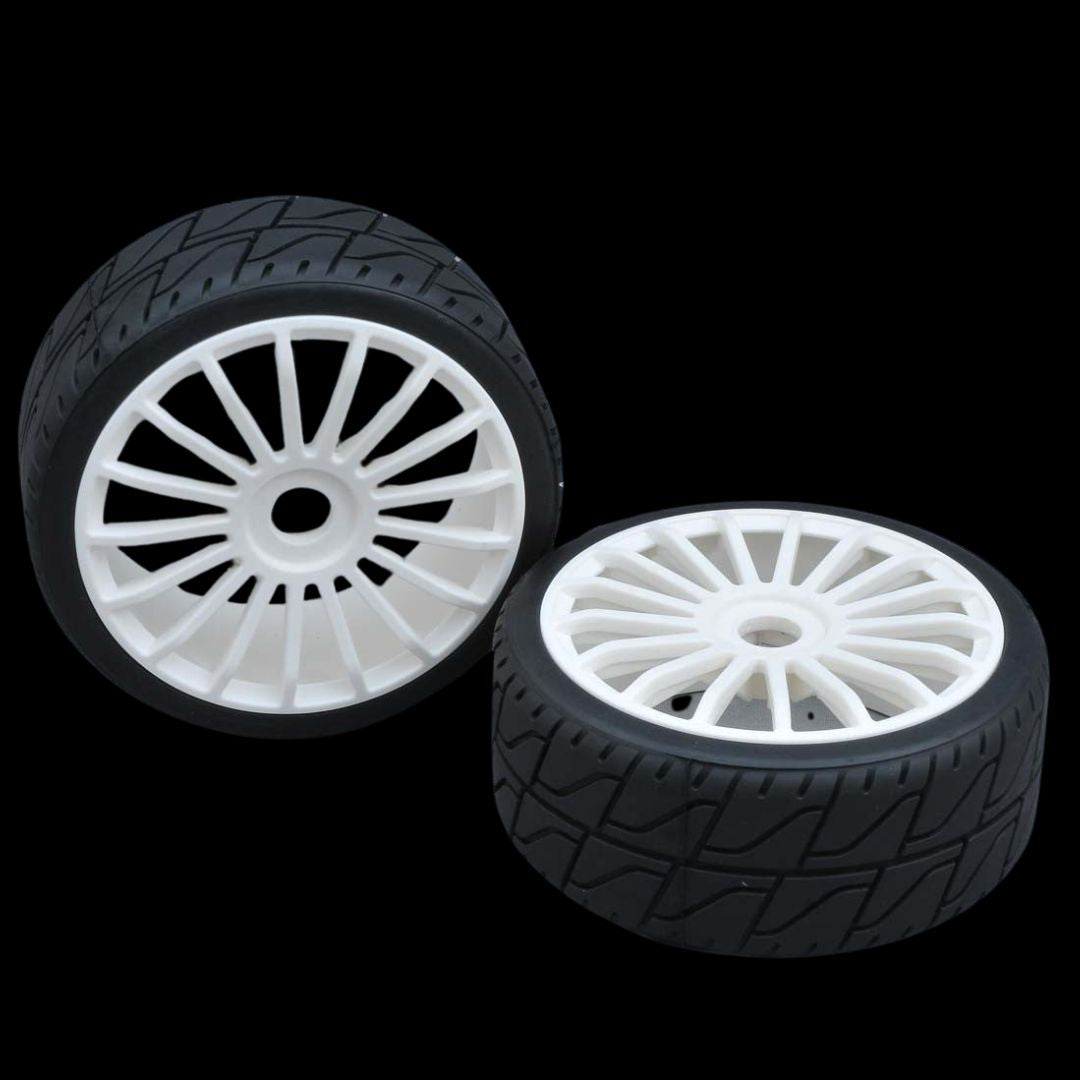 MCD Tyre 180 mm Asphalt + Wheels (Glued) (One pair)