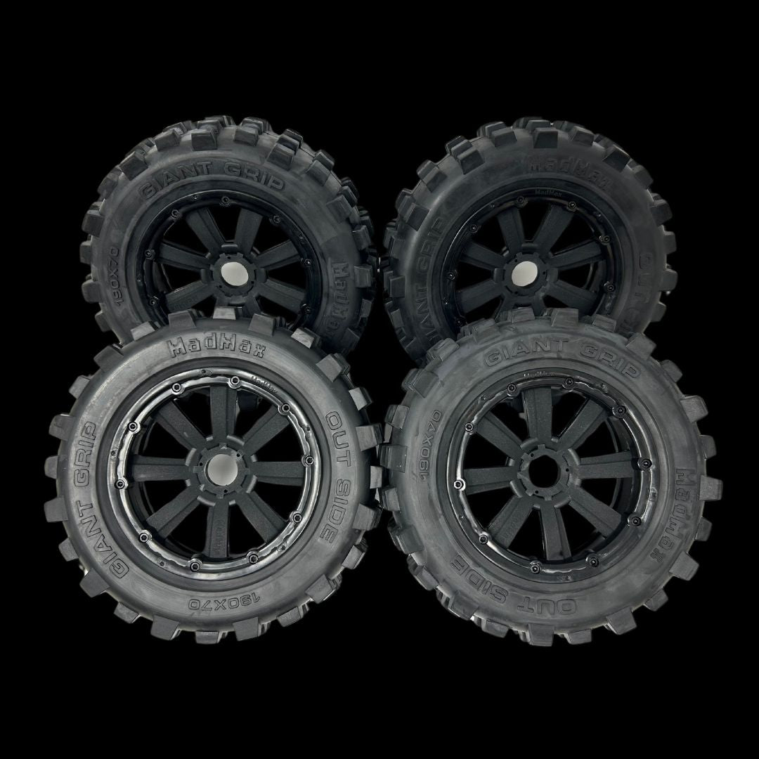 MadMax HD Belted 190mm Giant Grip Knobby Wheel/Tyre Set (4)