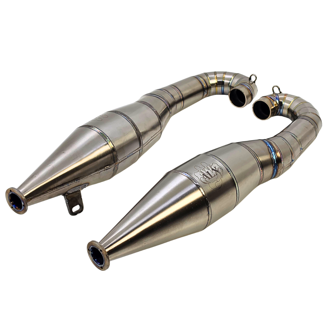 ALX Titanium 80-100cc Custom Baja Twin Exhaust Pipes
