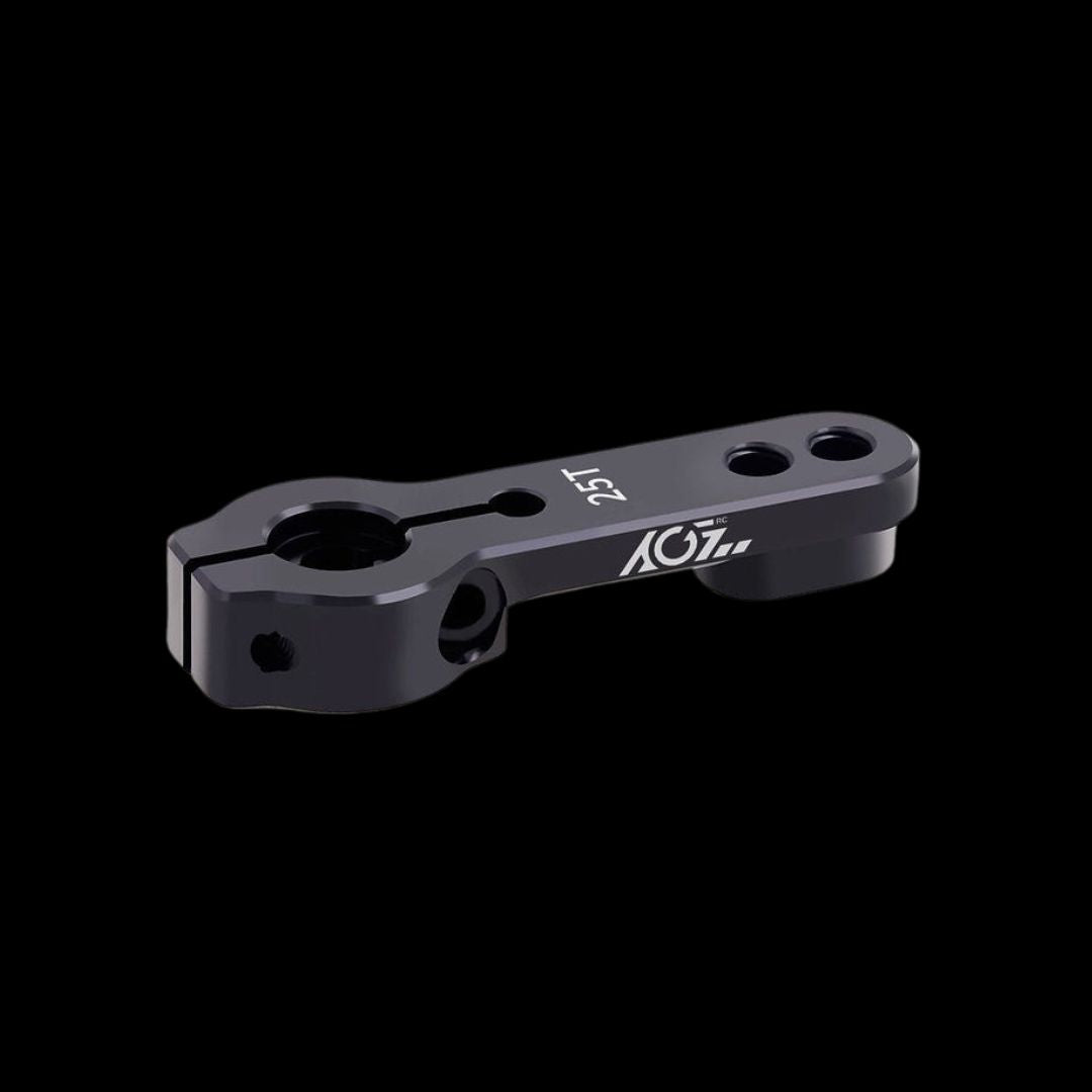 Black billet aluminium servo horn/arm for AGFRC servos with 25T Splines.