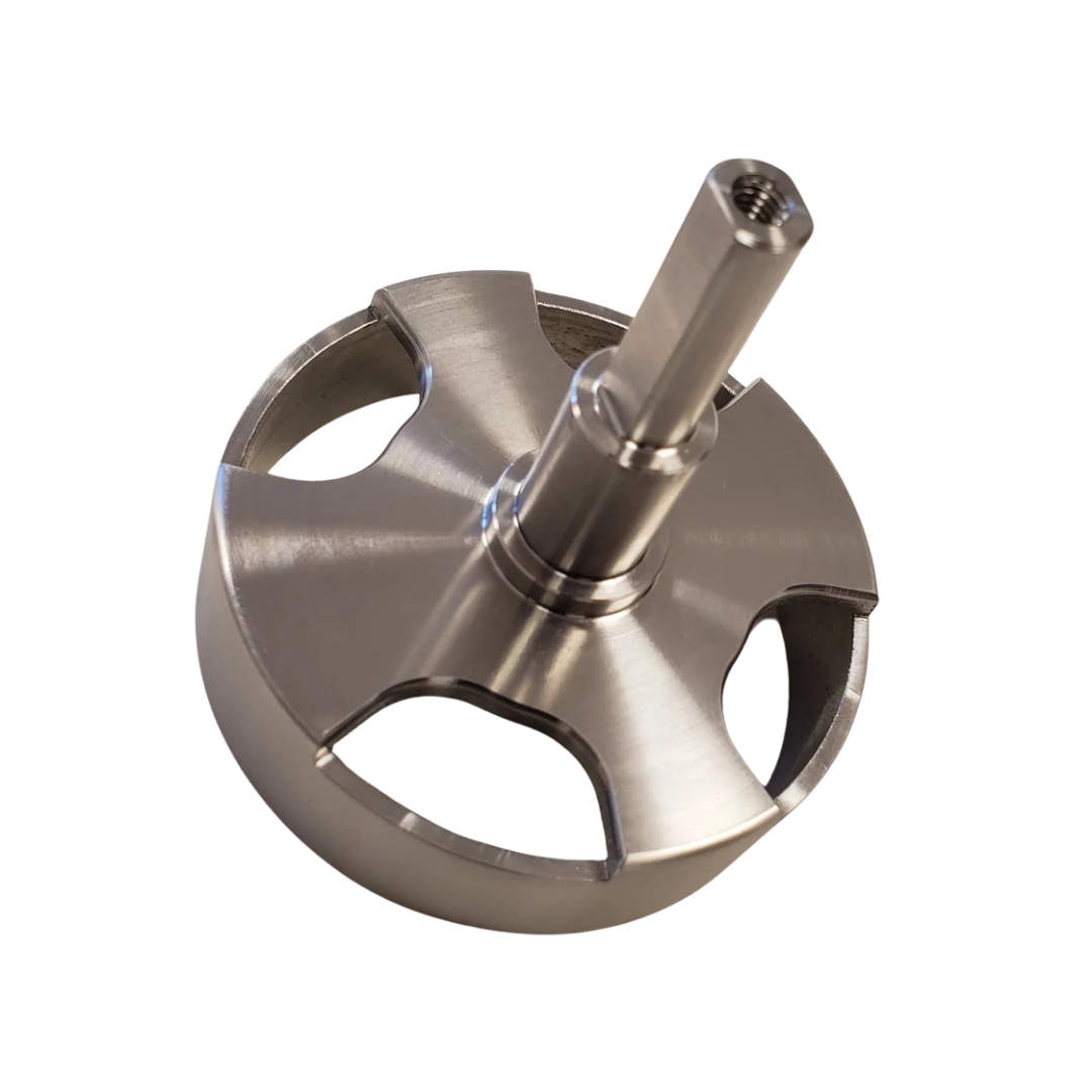 Metal clutch bell on a white background