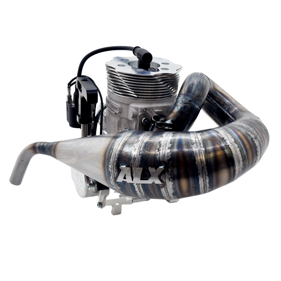 Front angled view of ALX Brutale 96cc Malossi GSR46 GoPed engine kit