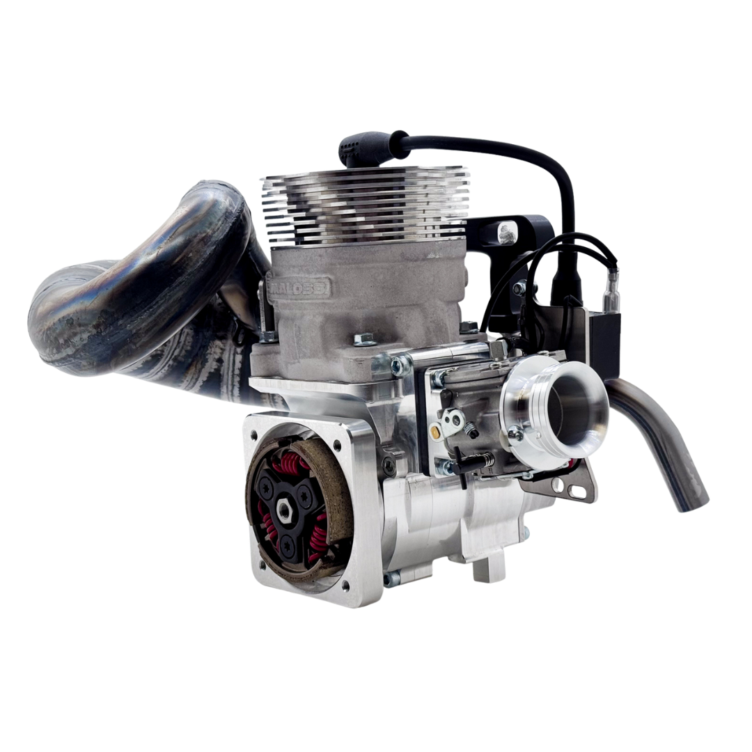 Front view of ALX Brutale 96cc Malossi GSR46 GoPed engine kit showing carburettor intake