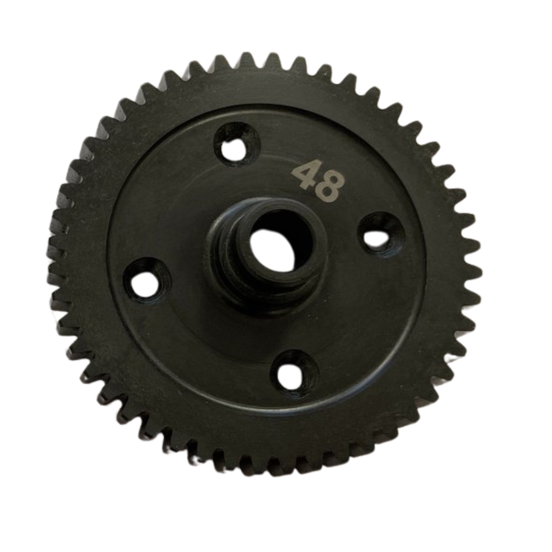 Black gear with the number 48 on a white background