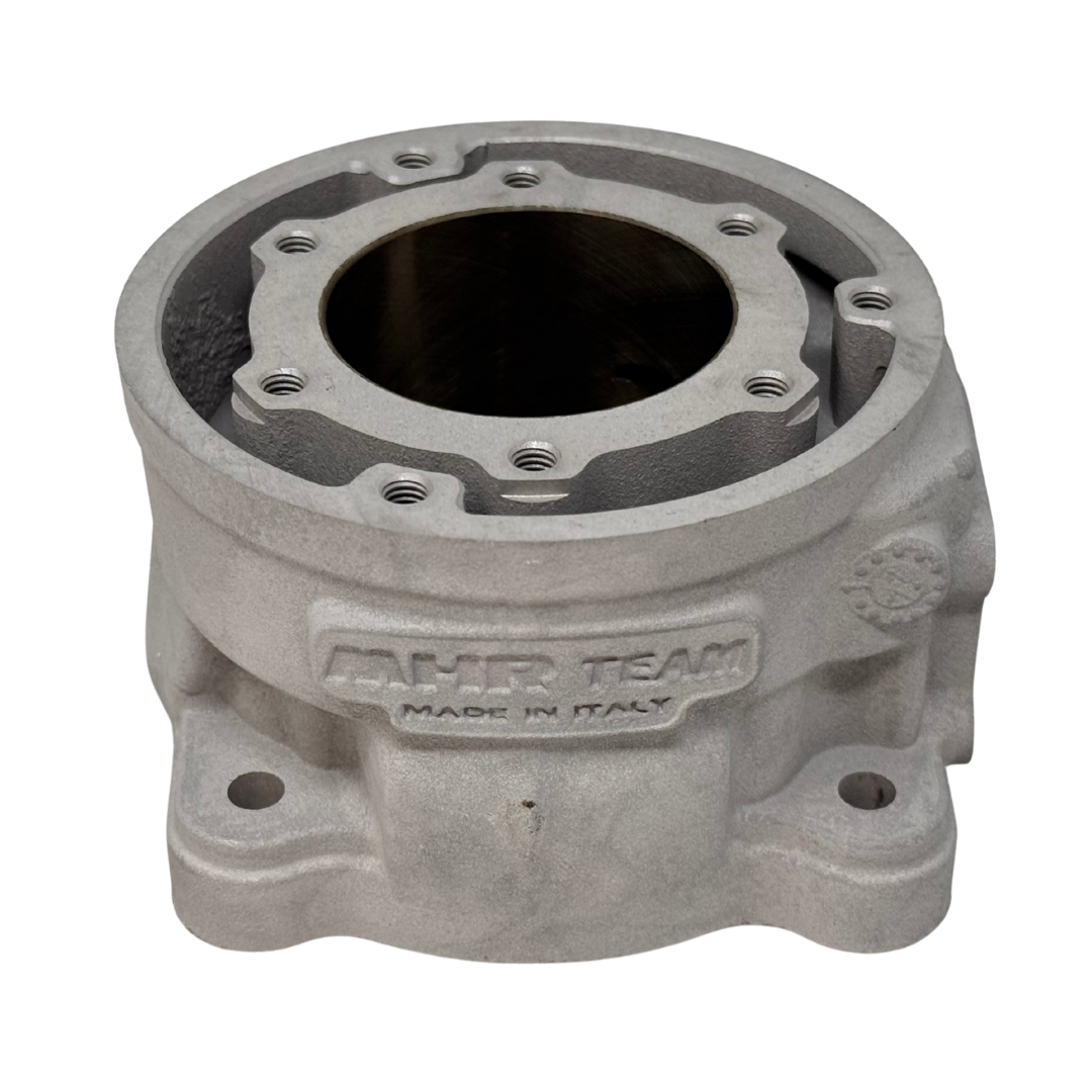 Metal mechanical component with 'MHR Team' branding on a white background