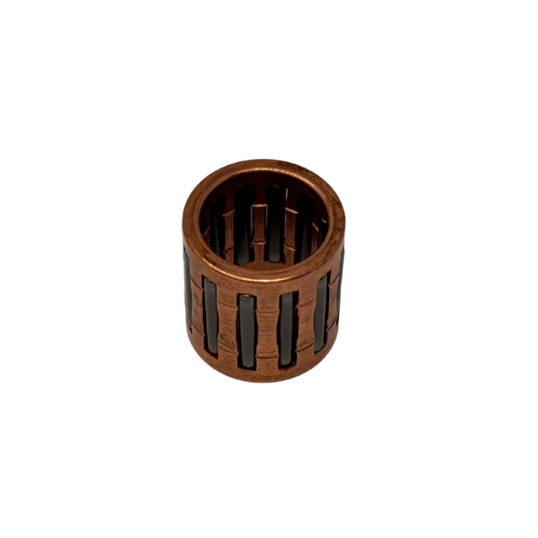 Copper metal pin bearing on a white background