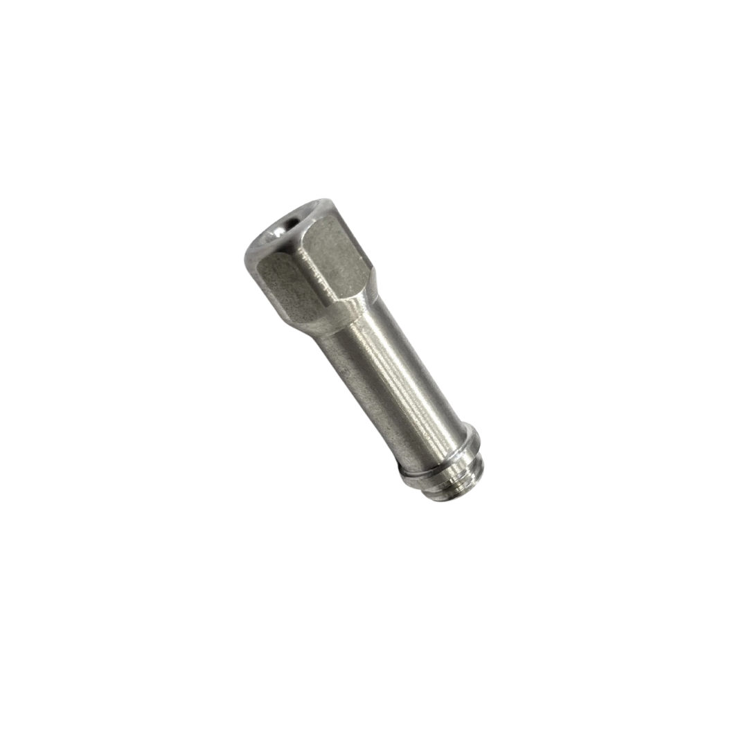Metallic cylindrical object on a white background