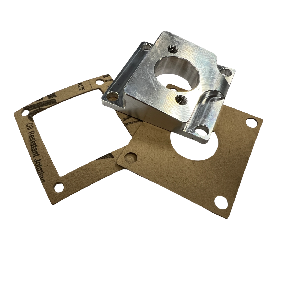 Metal gasket and washer on a white background