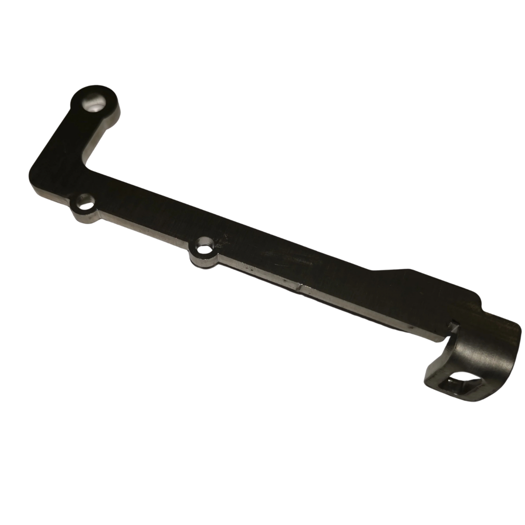 Black metal bracket on a white background