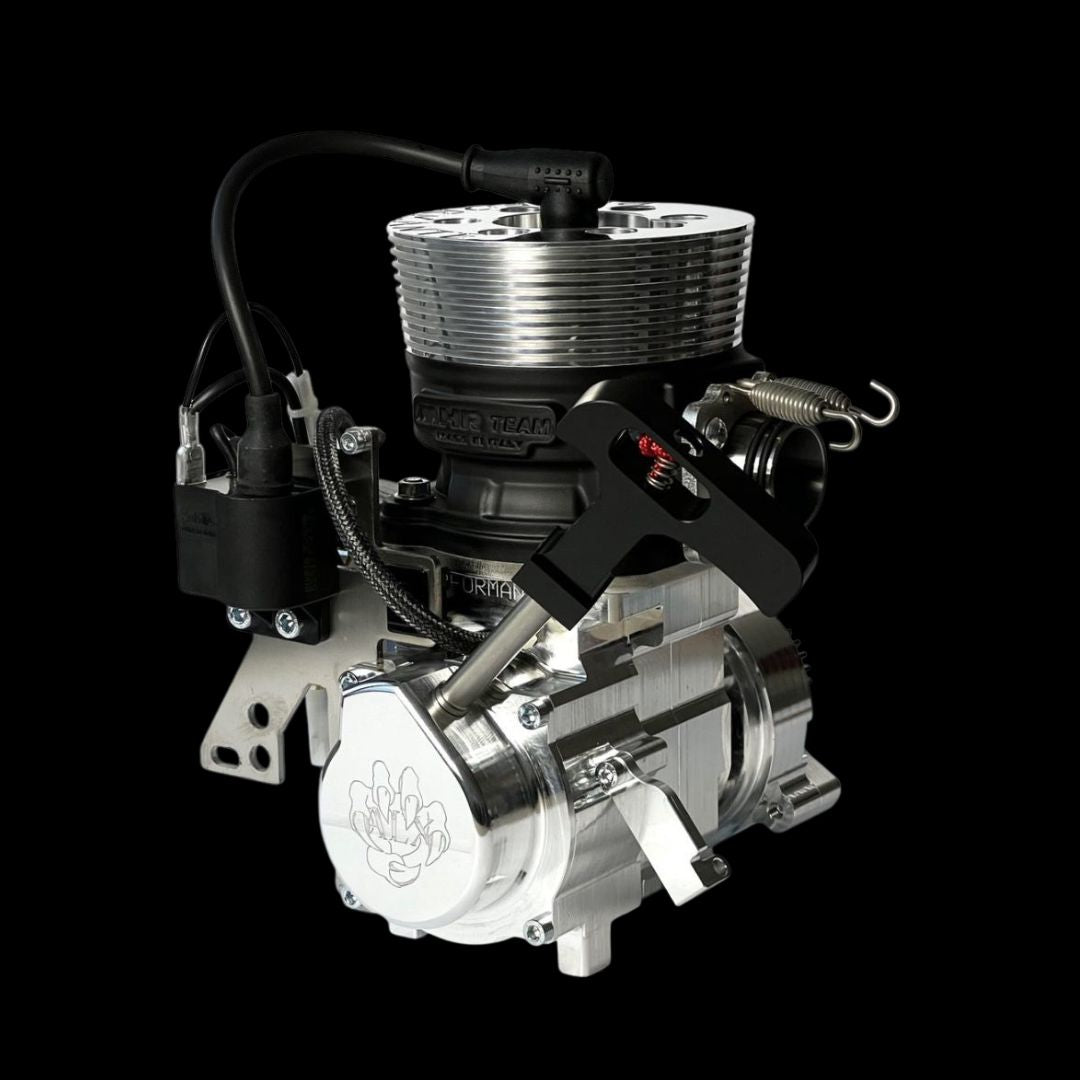 Engine model on a black background