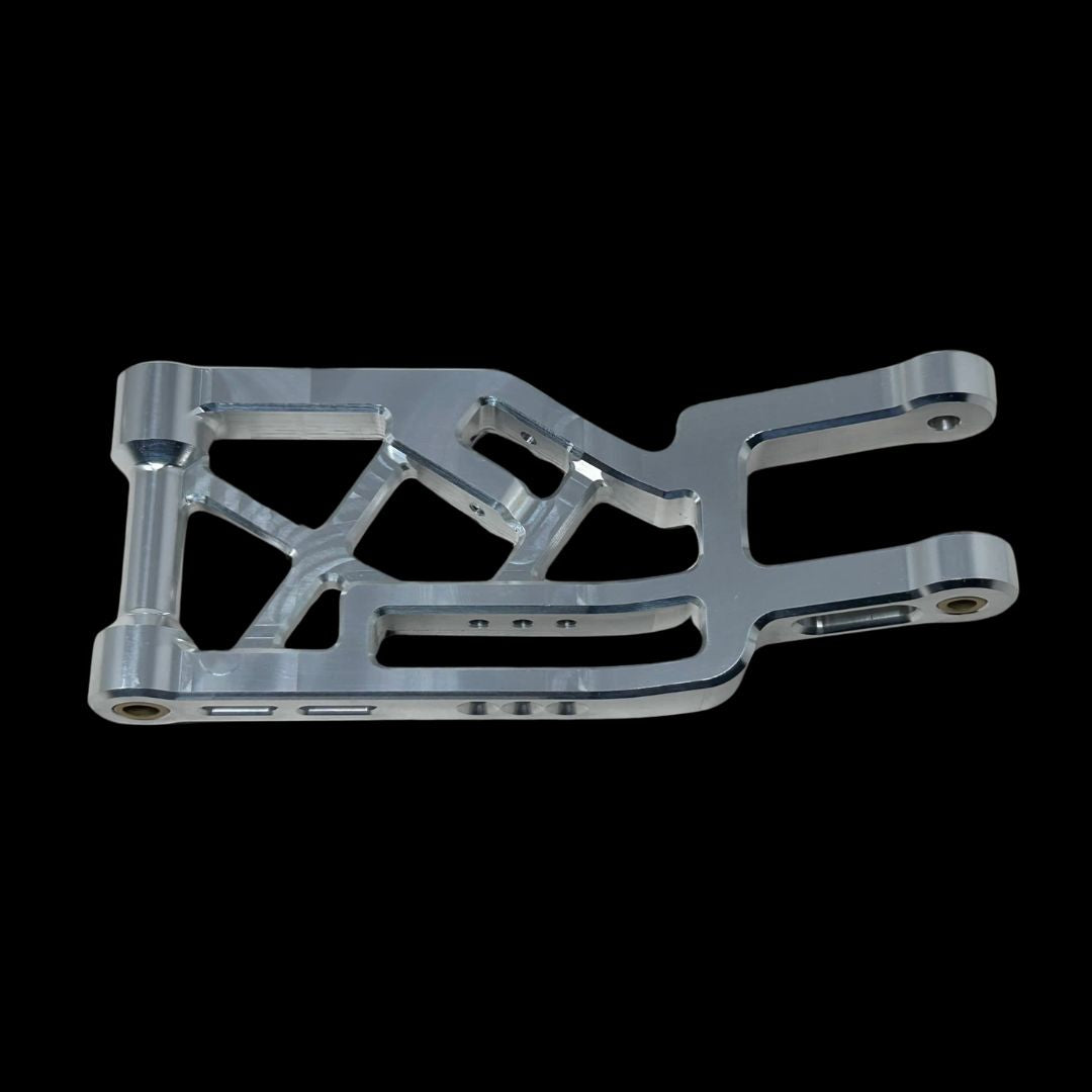 Metallic mechanical component on a black background