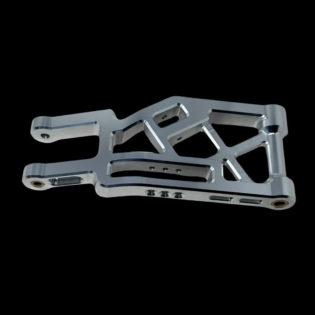 Metallic mechanical component on a black background