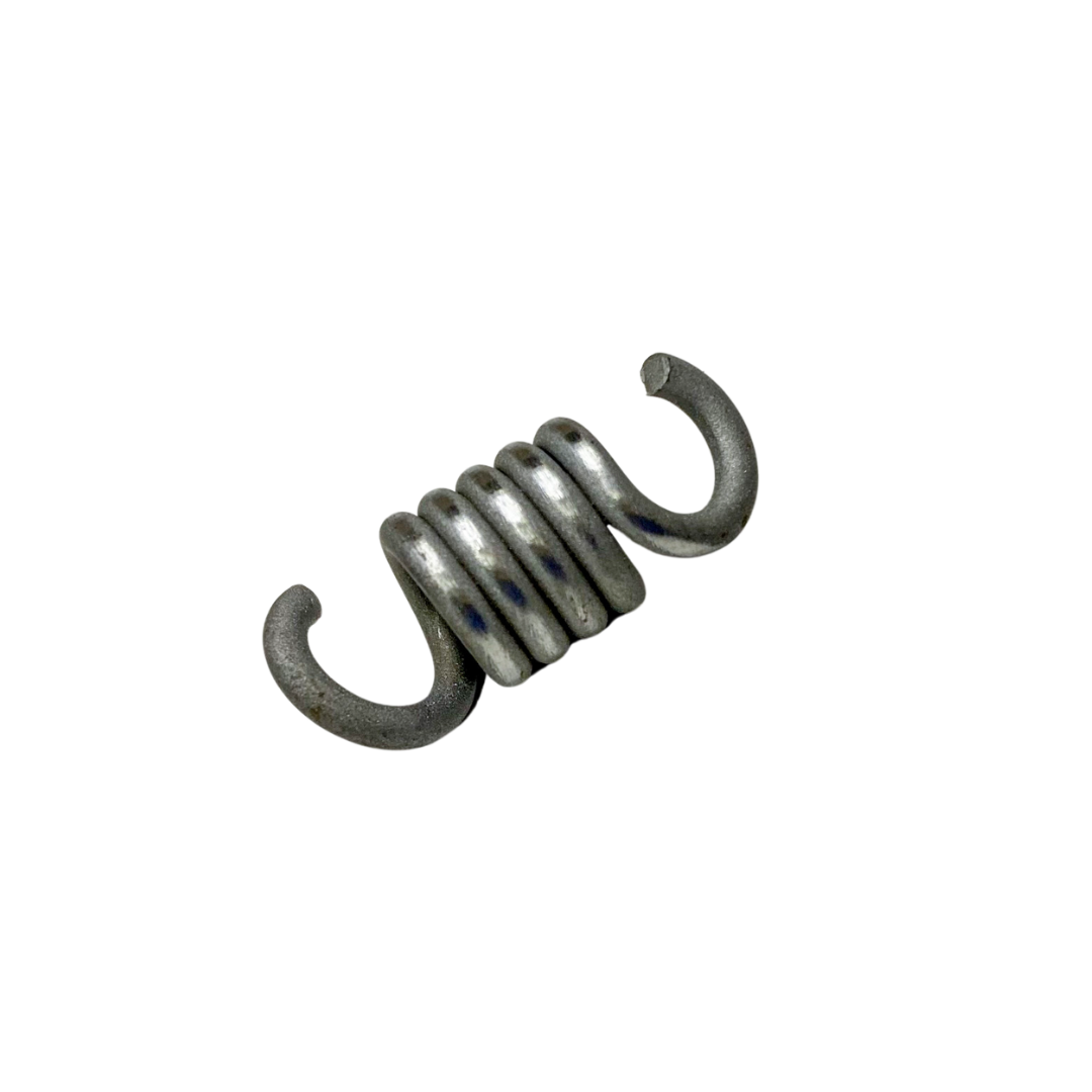 Metal spring with hooks on a white background