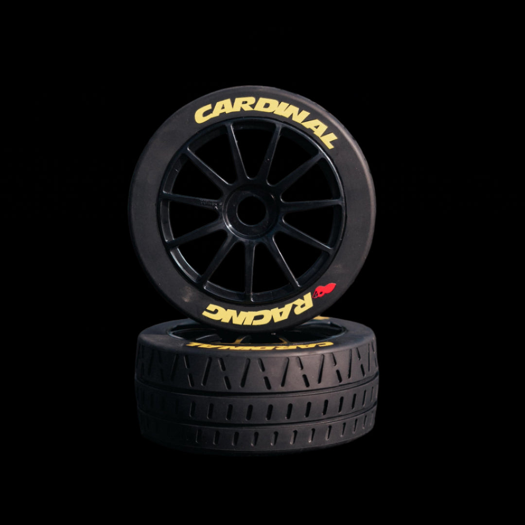 Cardinal Racing XR5 Semi Slick tire on black background