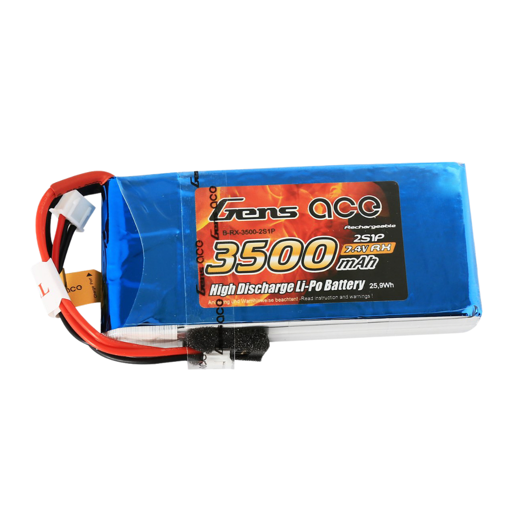 Gens Ace LiPo 2S 7.4V 3500mah Lightweight Rx Battery