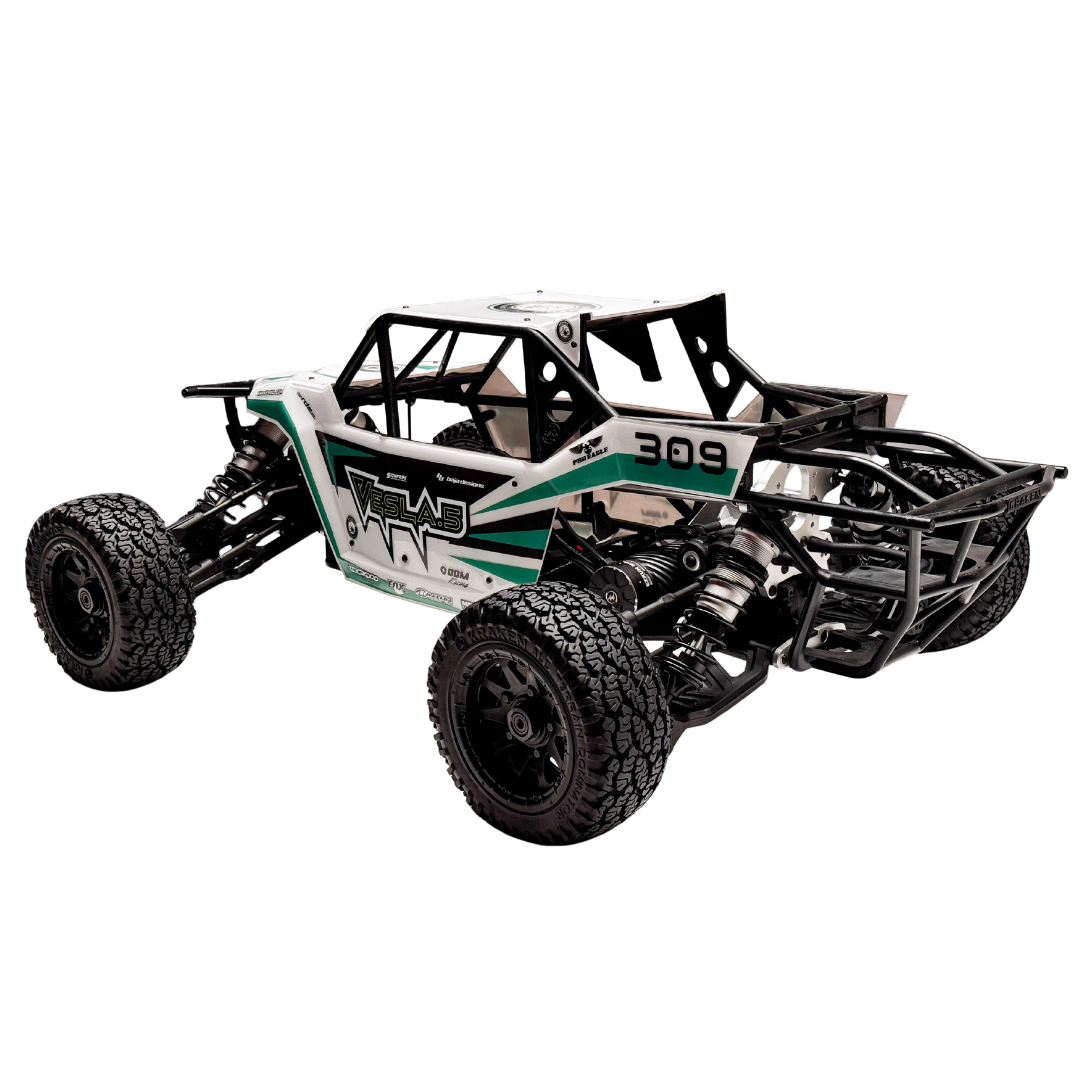 Model of a remote control car on a white background