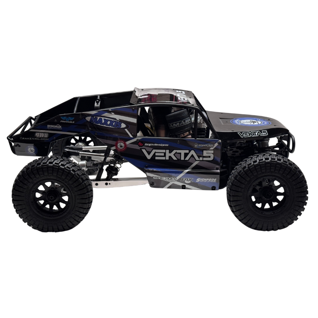 Model of a monster truck with 'Vekta' branding on a white background