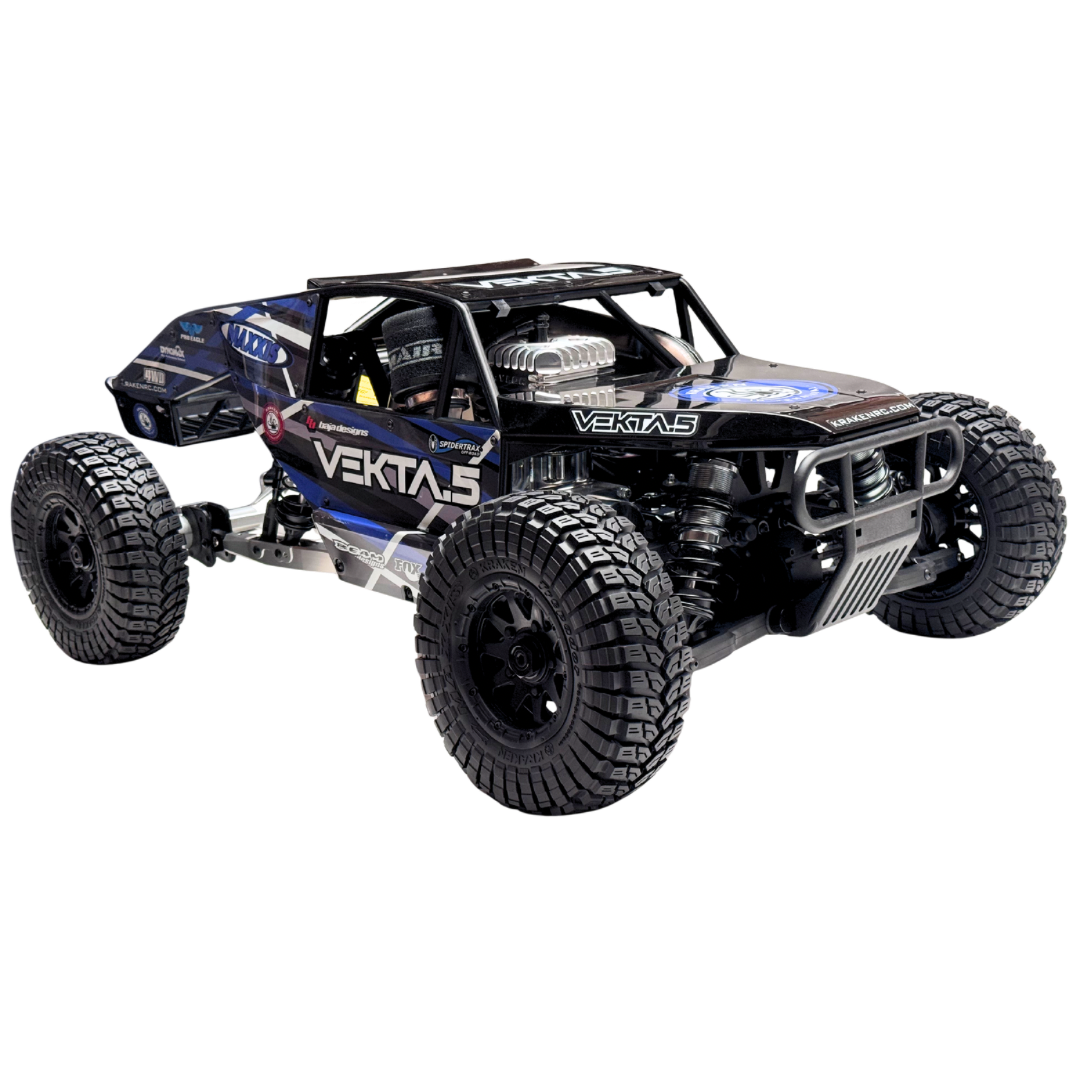 Model of a Vekta 5 off-road vehicle on a white background