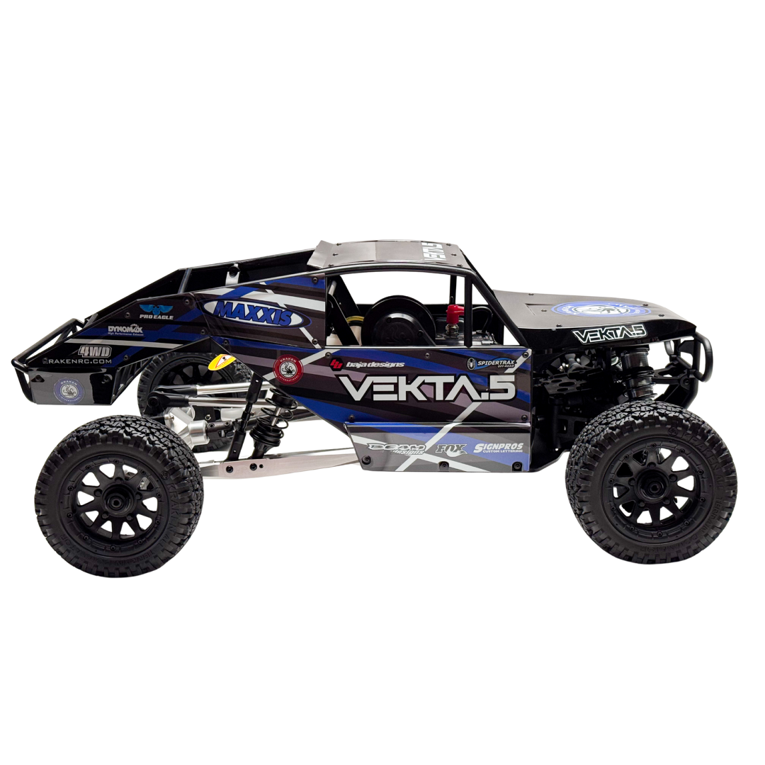 Model off-road vehicle with 'Vekta5' branding on a white background