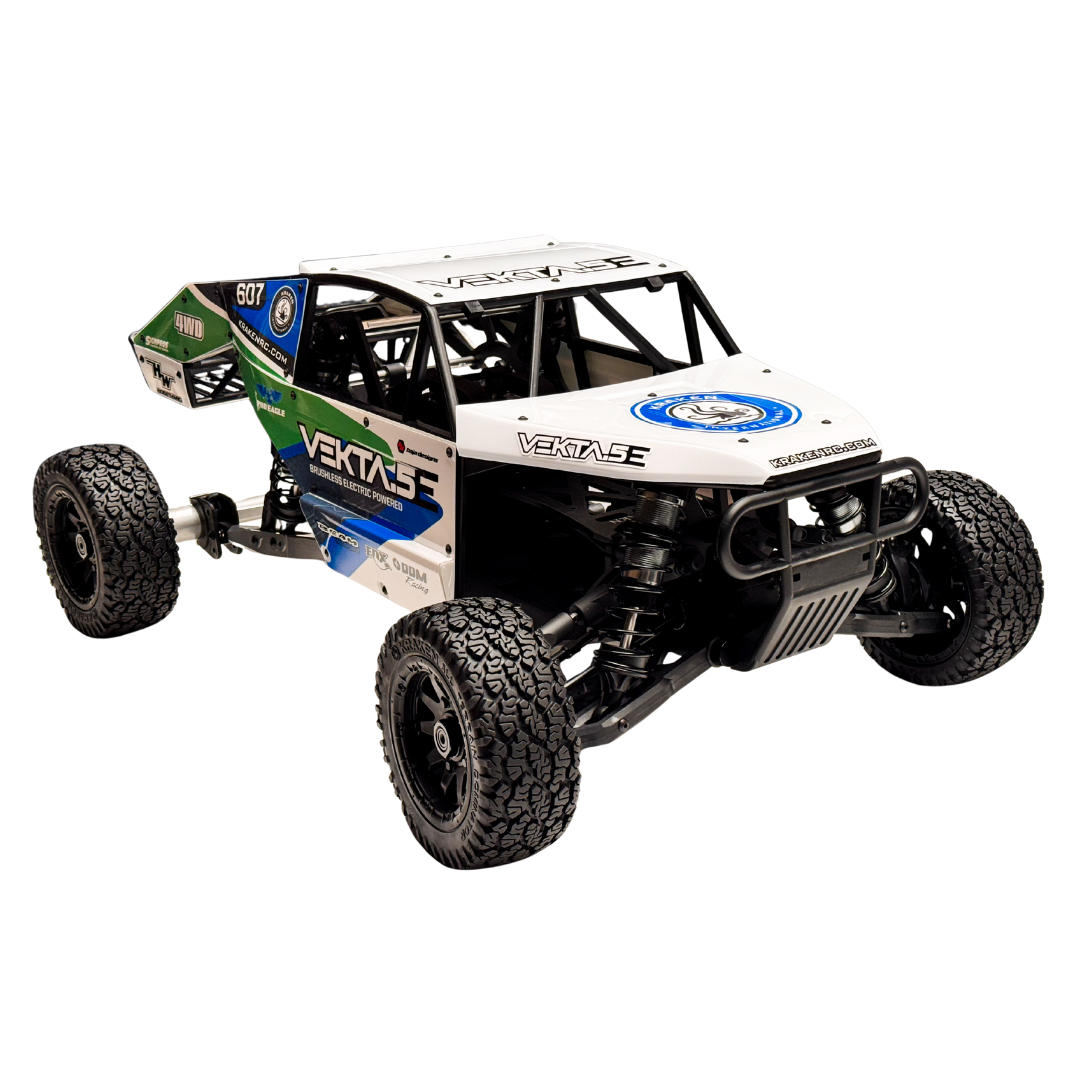 Model off-road vehicle with 'Vekta' branding on a white background