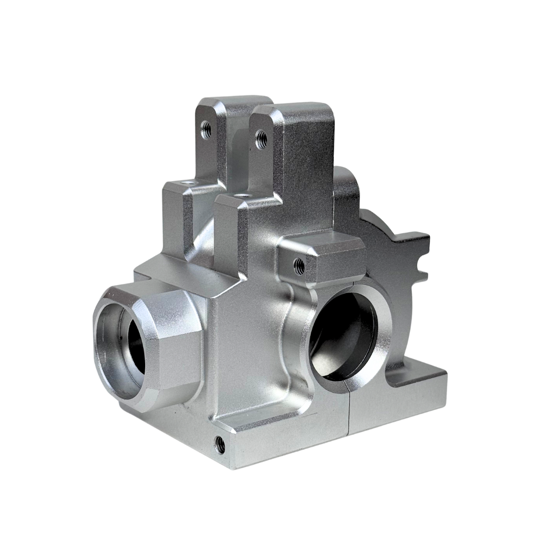 Metal mechanical component on a white background