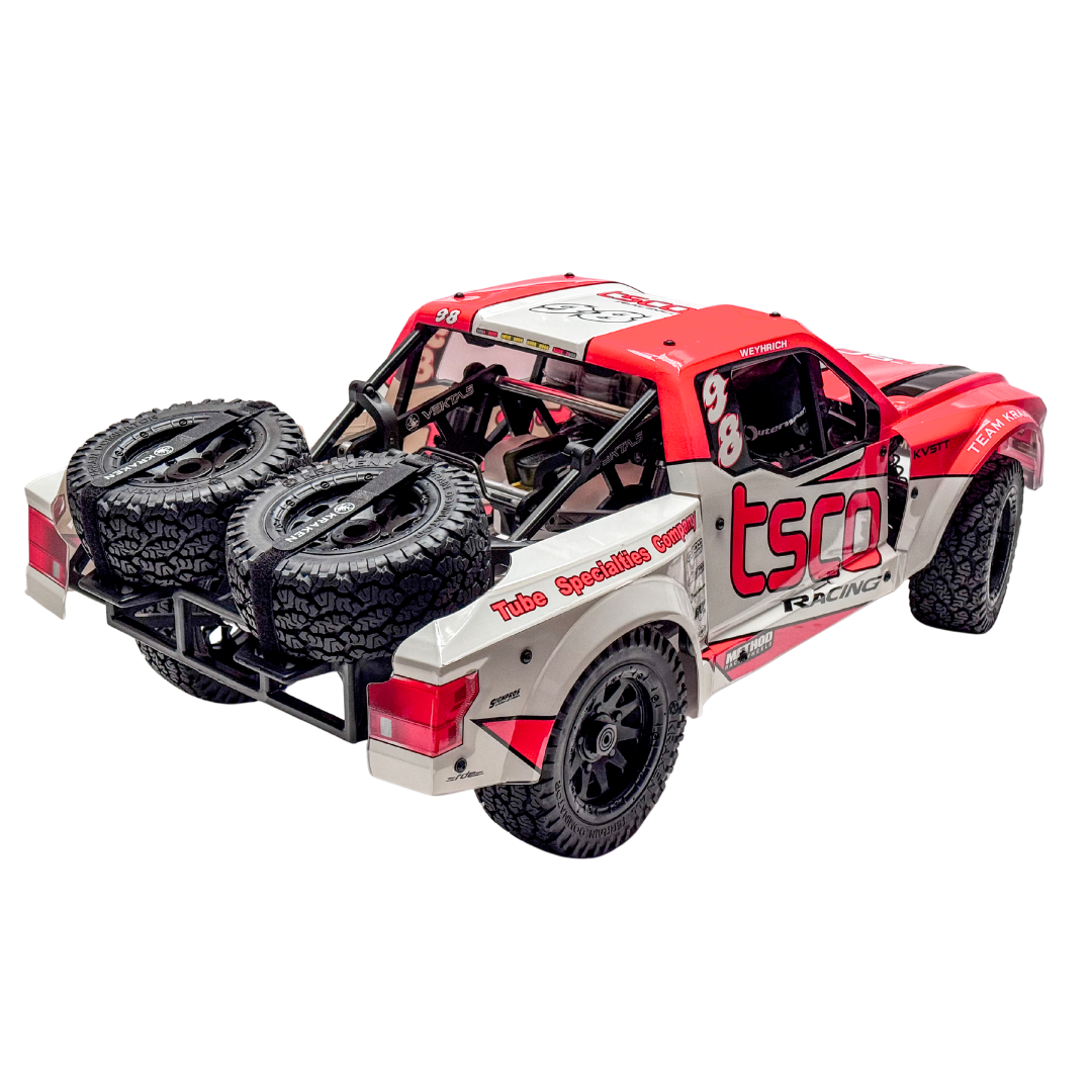 Model off-road truck with 'tsc' branding on a white background