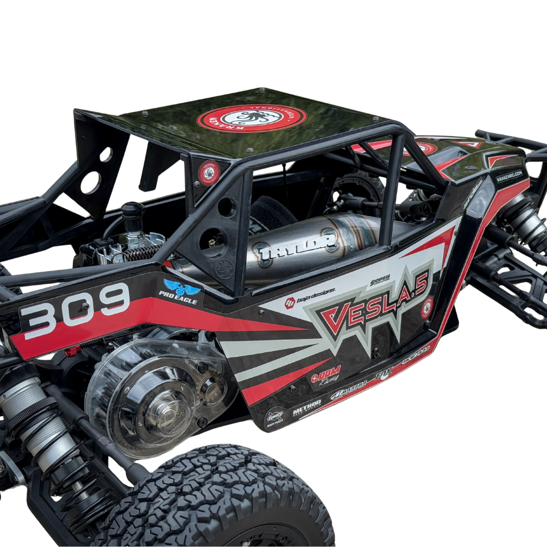 Model off-road vehicle with visible branding on a white background