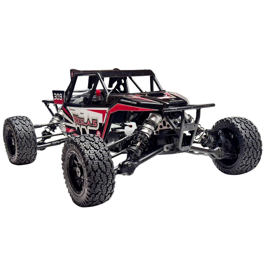 Model of a remote control off-road vehicle on a white background