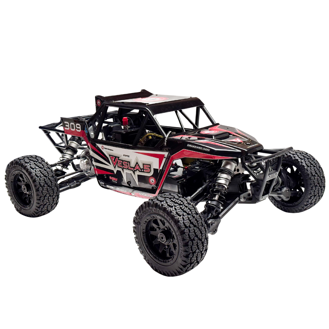 Model of a remote control off-road vehicle on a white background