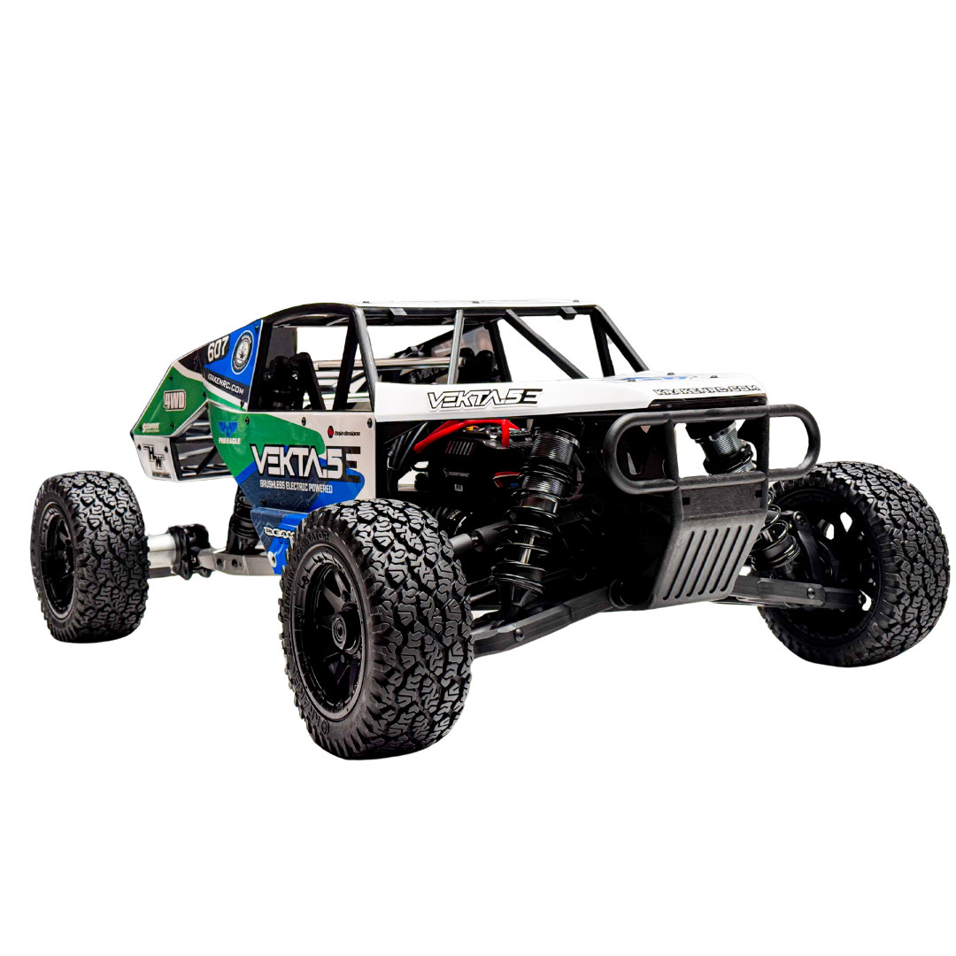 Model off-road vehicle with 'Vekta' branding on a white background