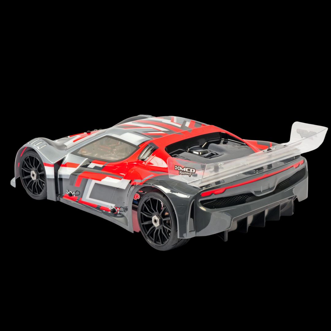 MCD OCTOX Ultimate shown with supercar body shell from the rear