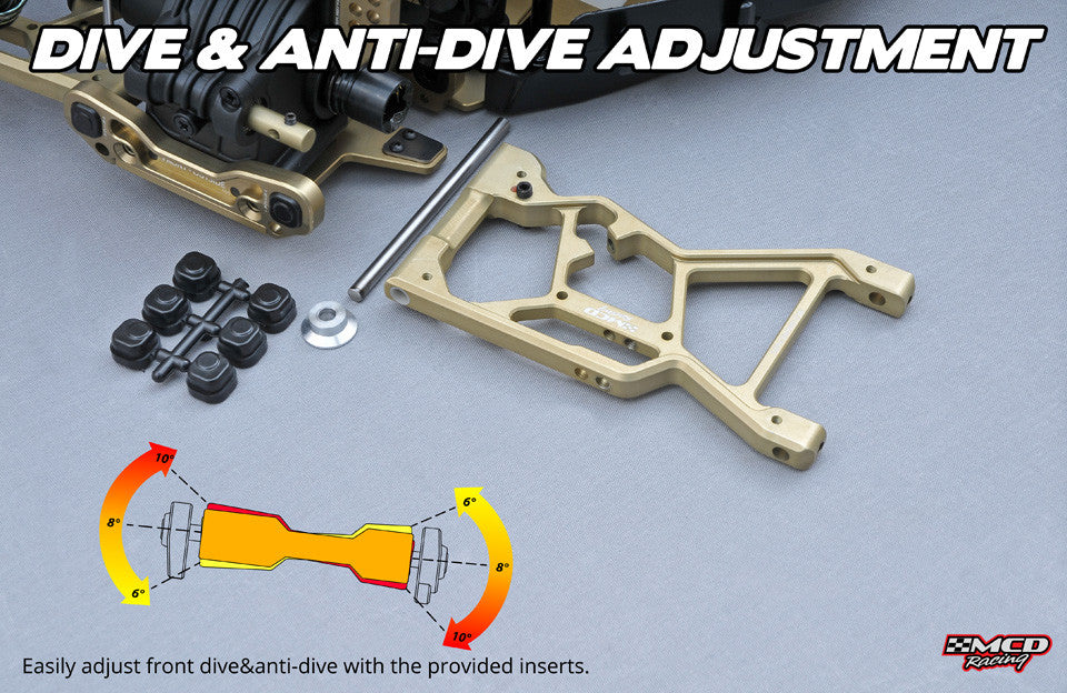 MCD Racing RR5 Anti dive adjustment for front arms