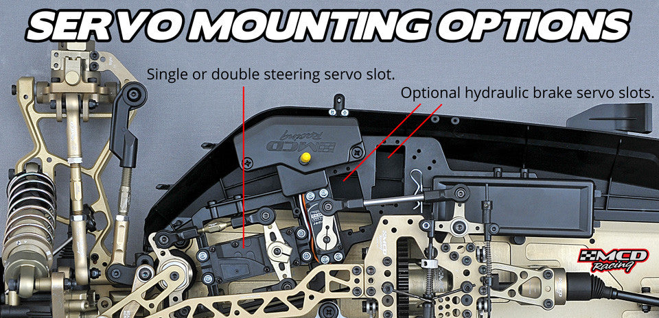 MCD RR5 Alloy radio tray with servo mounts