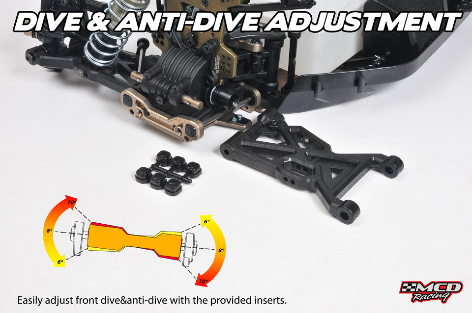 MCD W5 Max E adjustable anti dive suspension setting