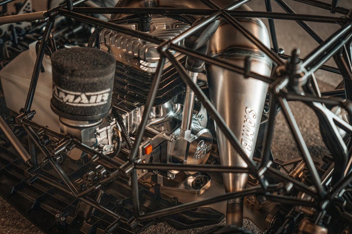 Taylor RC big bore engine inside MCD Racing rally car