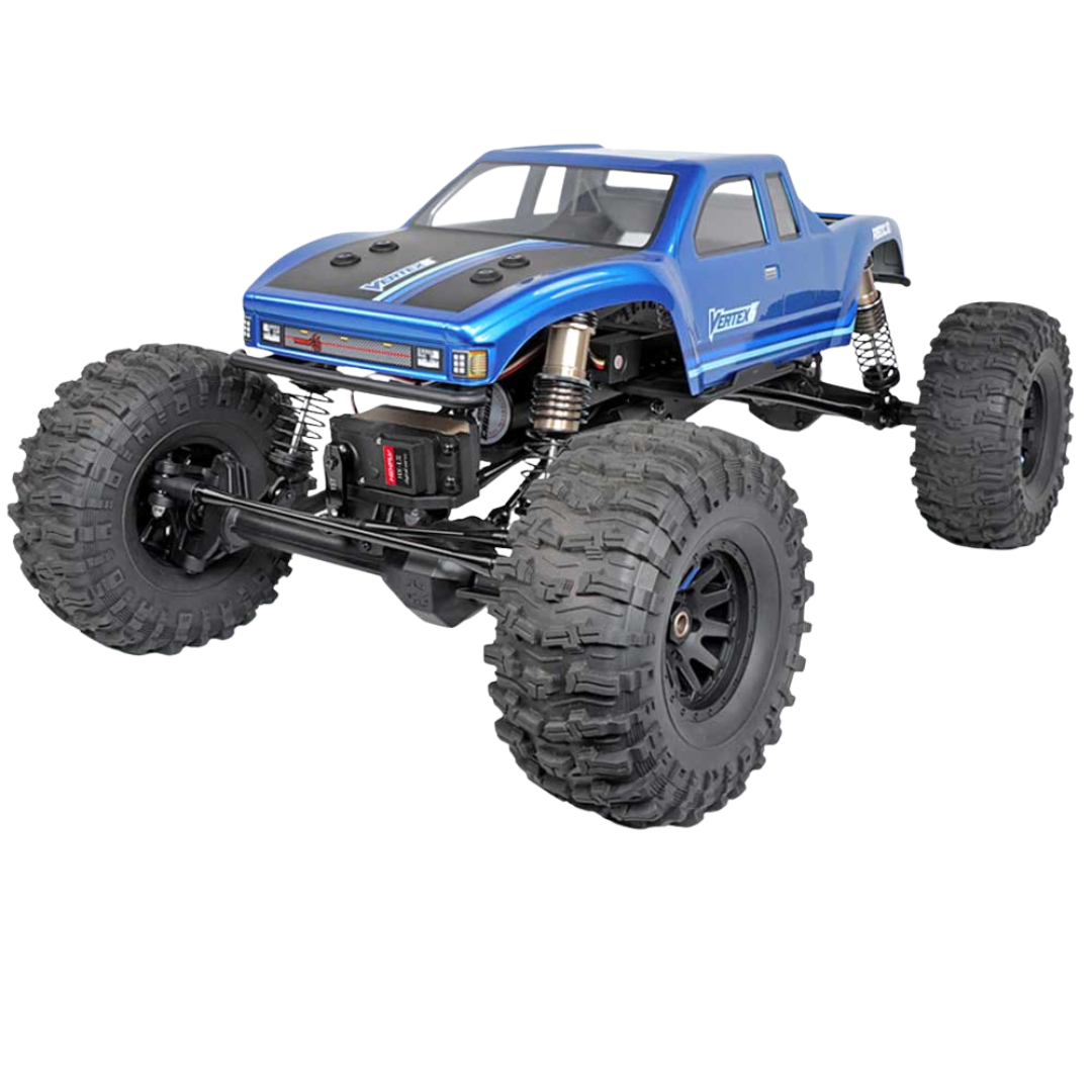 Blue monster truck model on a white background