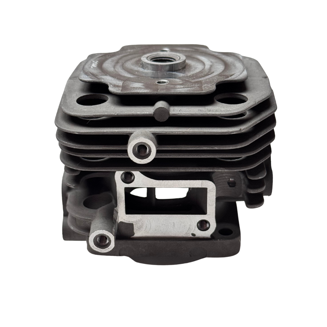 Angled view of RV-Racing ported cylinder showing internal porting work