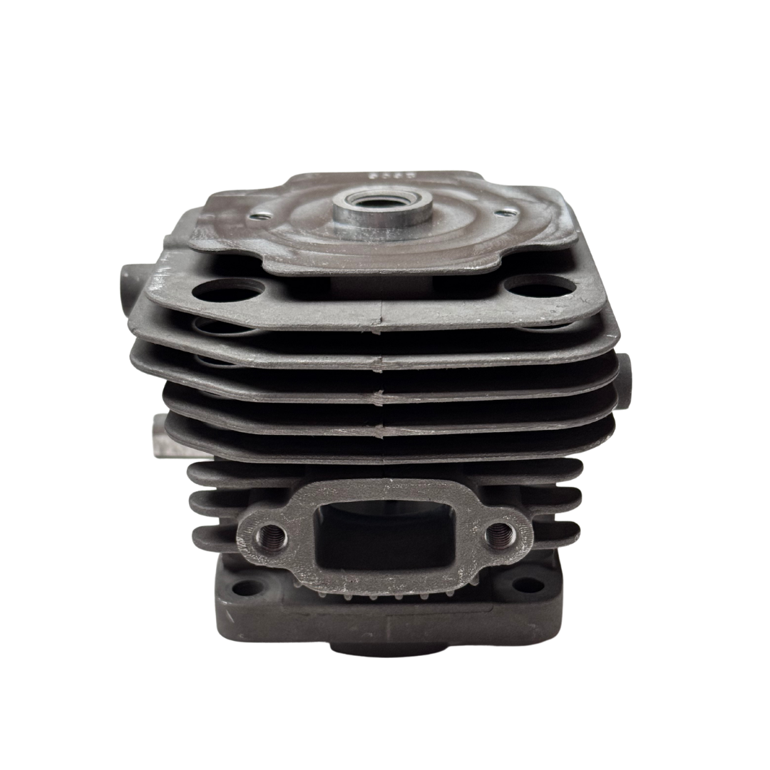 RV-Racing ported 35.2cc cylinder for Zenoah with Fujiwara 4 bolt fitment, front view