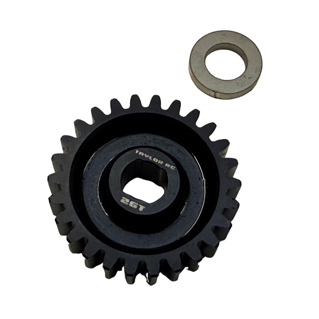 Taylor RC Blackbone pinion gear 26T in black with washer, for Losi 5ive, 5T 2.0 and MCD (for Blackbone bell only)