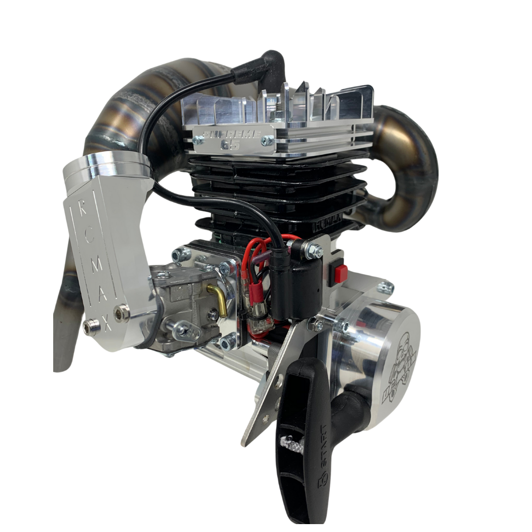 Engine block with visible branding on a white background