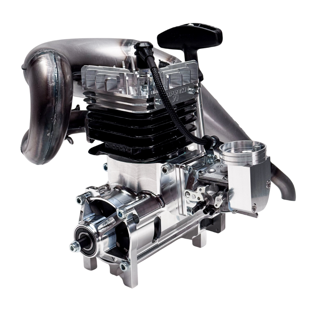 Metallic engine on a white background