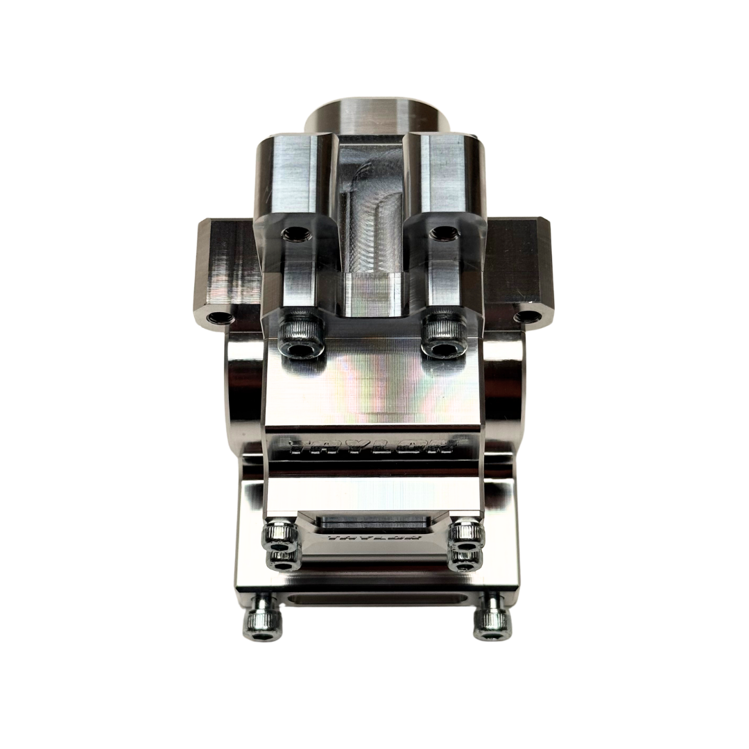 Metal mechanical component on a white background