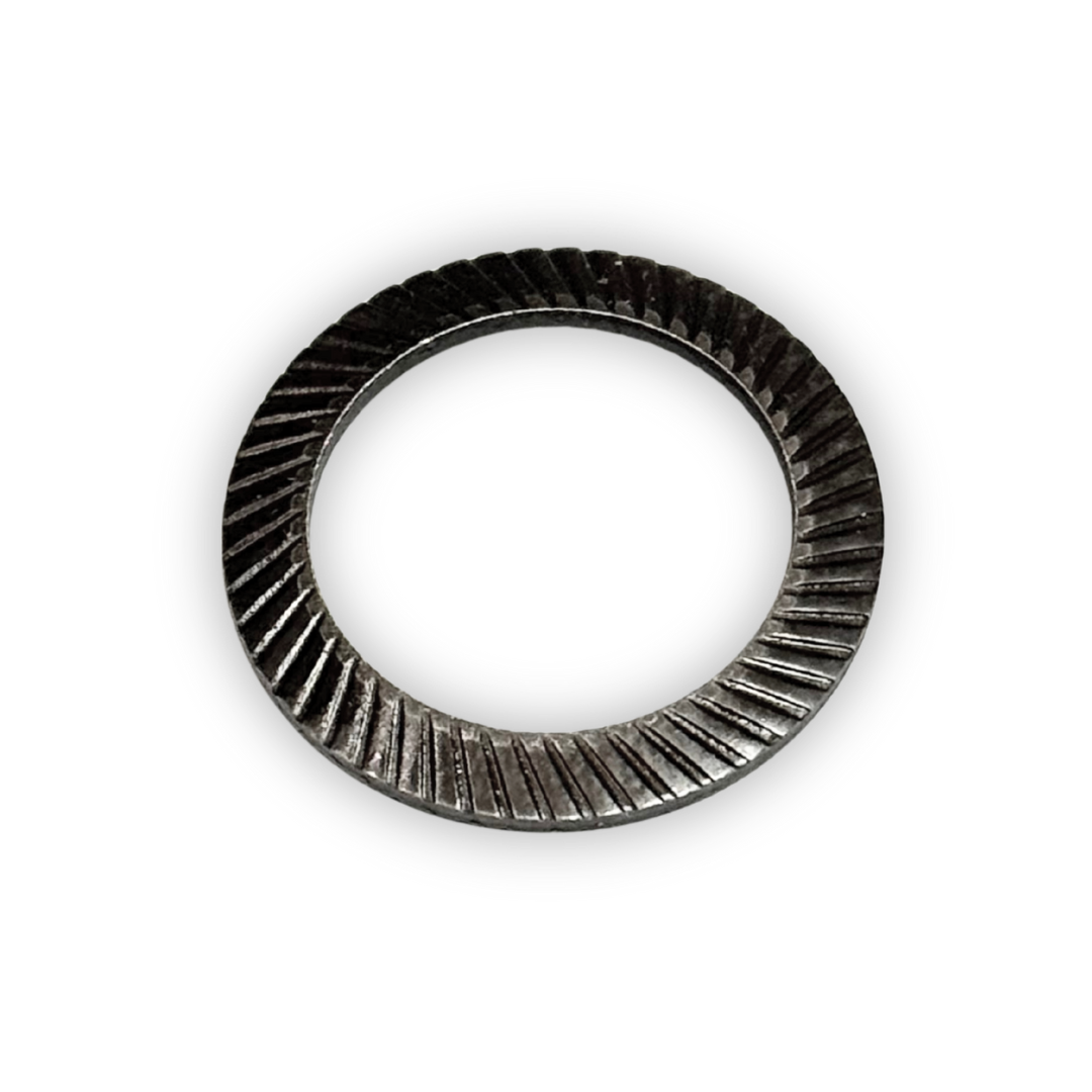 Metallic washer on a white background