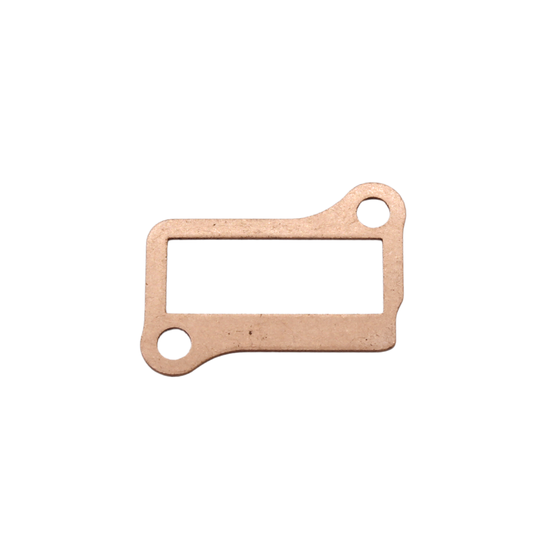 Rectangular gasket with two holes on a white background