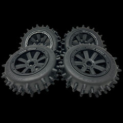 MadMax Super Hog V2 Baja Front/Rear 186mm Spike Wheel/Tyre Set (4)