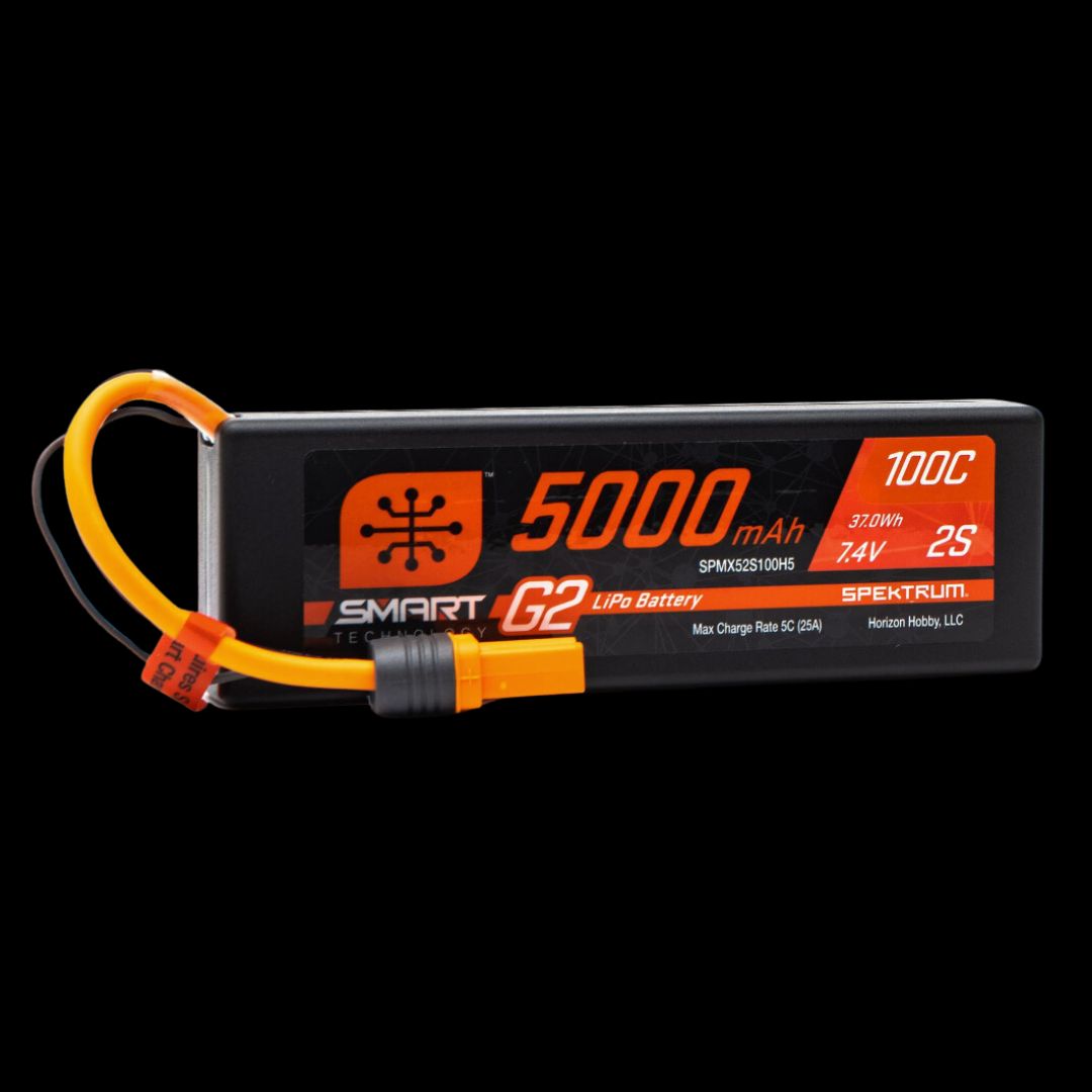 7.4V 5000mAh 2S 100C Smart G2 Hardcase LiPo Battery: IC5O-SPMX52S100H5