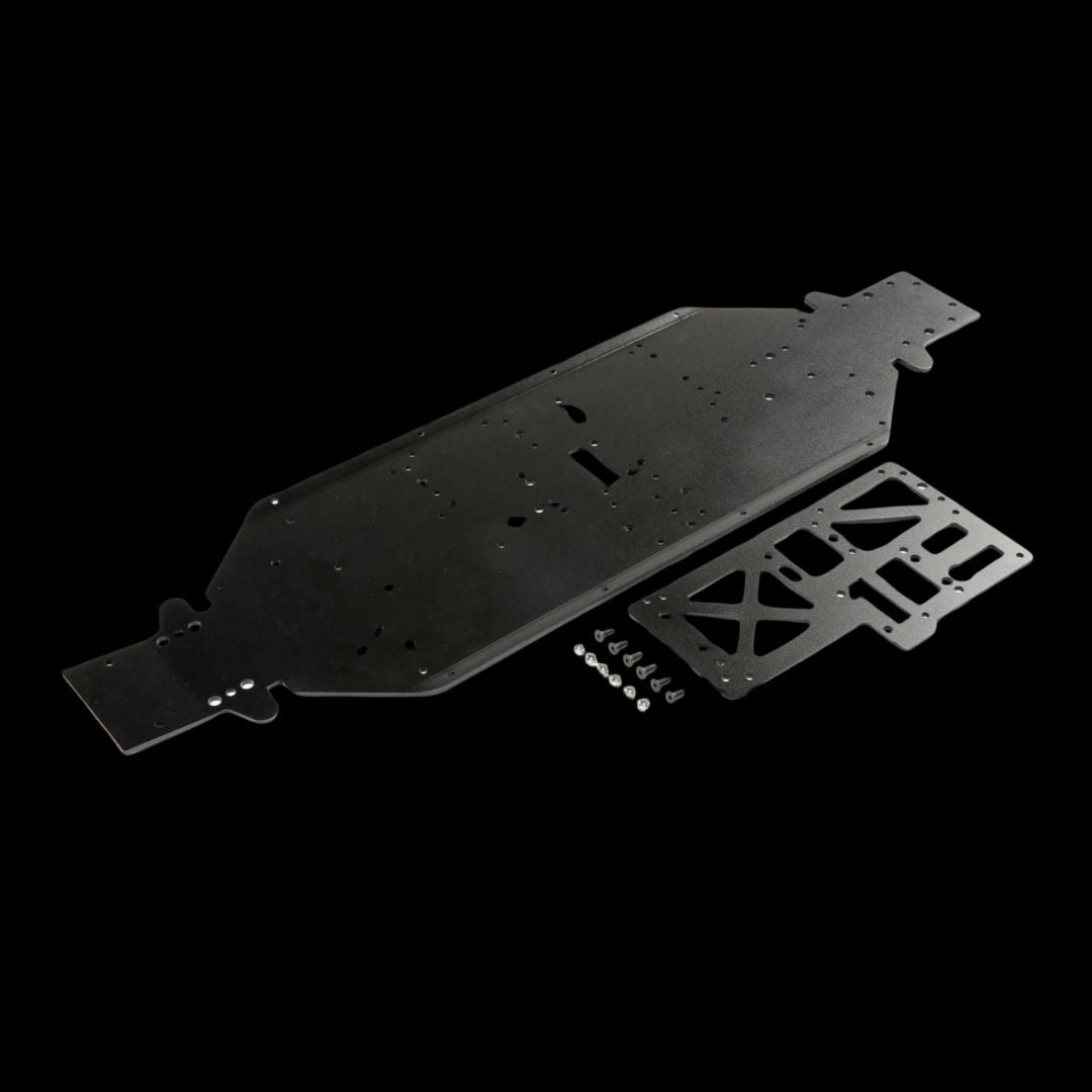 Chassis w/Brace, 4mm Black: DBXL-E 2.0