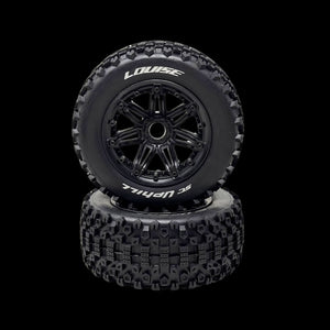 Louise RC Uphill 189mm Off-Road Wheels/Tyres 24mm Hex Black (pair)